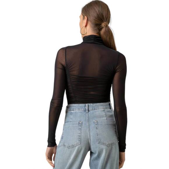 NEW LINE AND DOT quincy mesh top in black - Picture 2 of 4